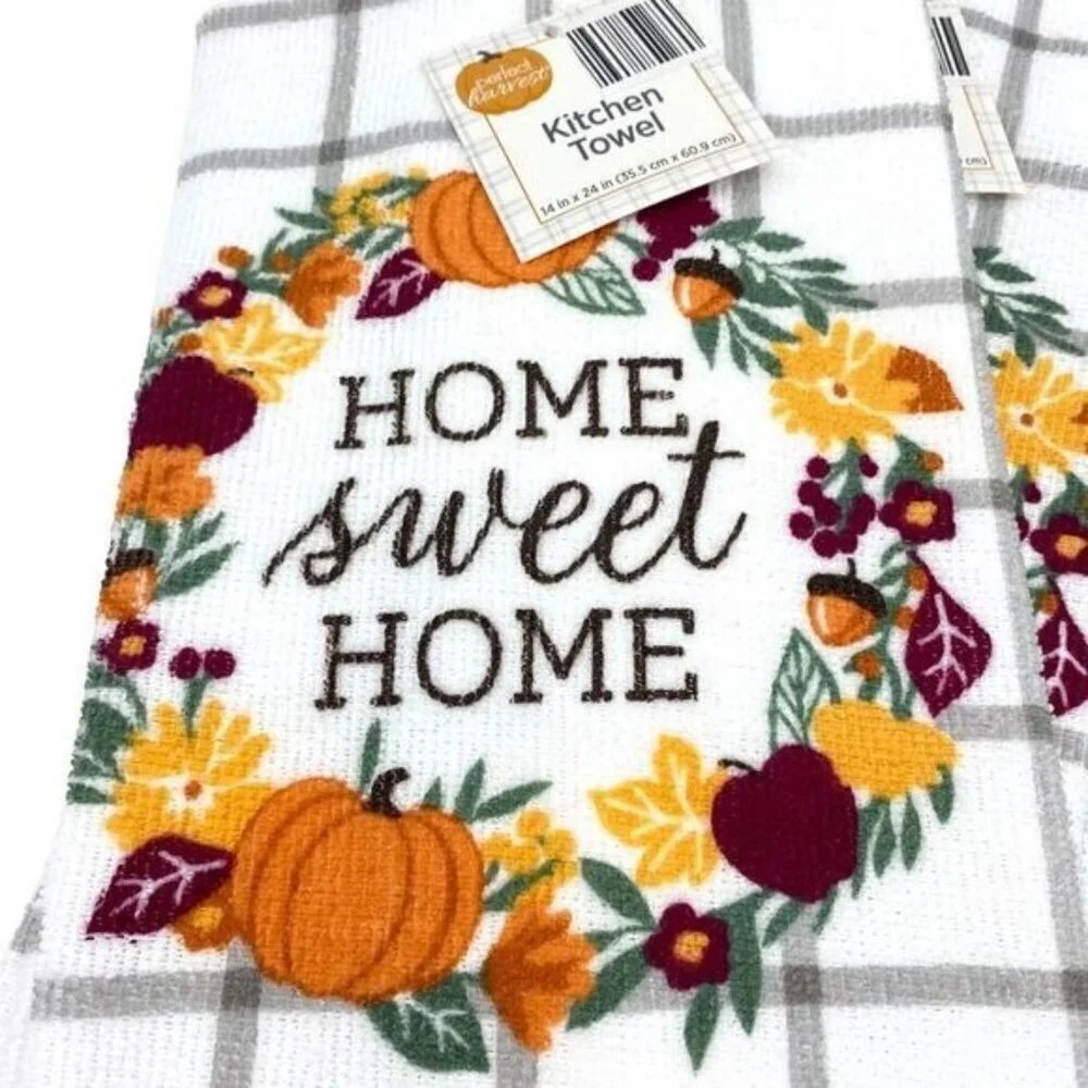 Fall Harvest Home Pumpkin Kitchen Towel Sets New